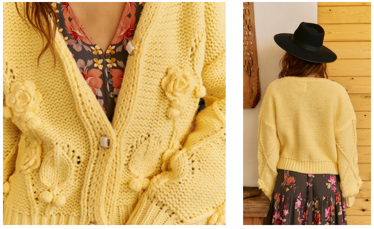 Gilet en maille jaune JAASE – Esprit bohème