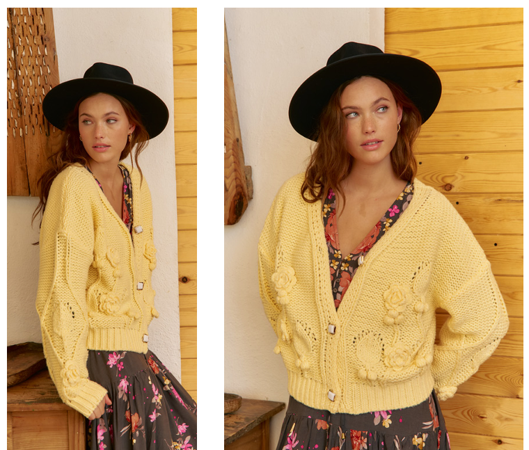 Gilet en maille jaune JAASE – Esprit bohème