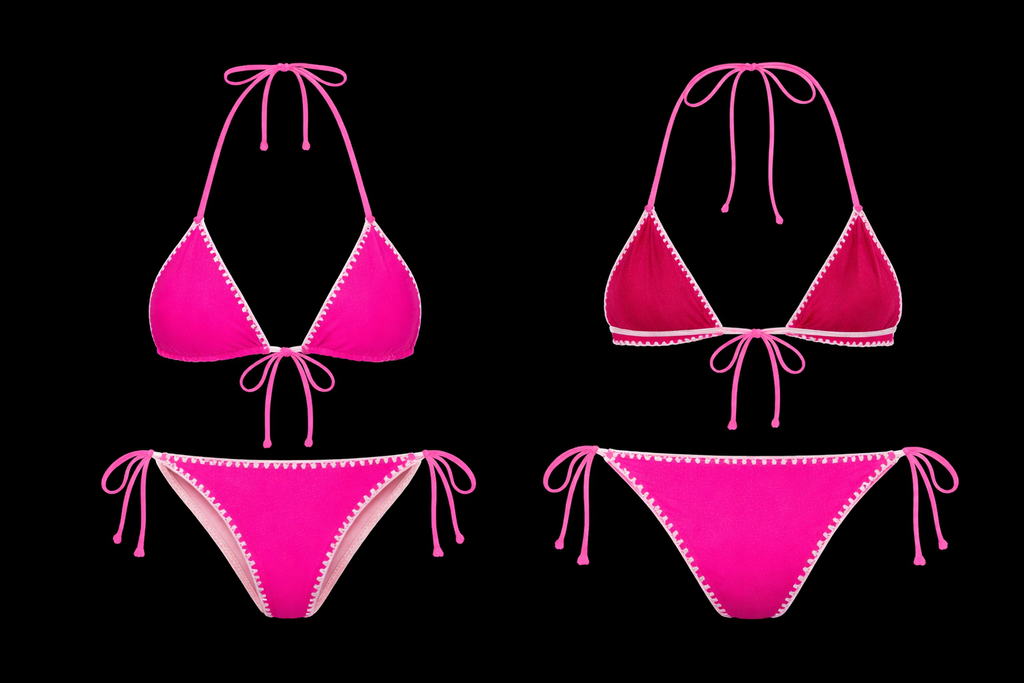 Bikini Léa rose crochet