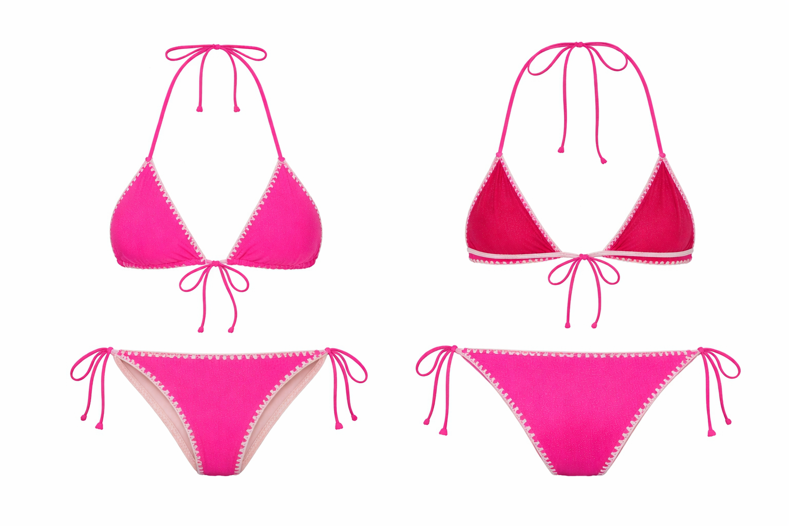 Bikini Léa rose crochet