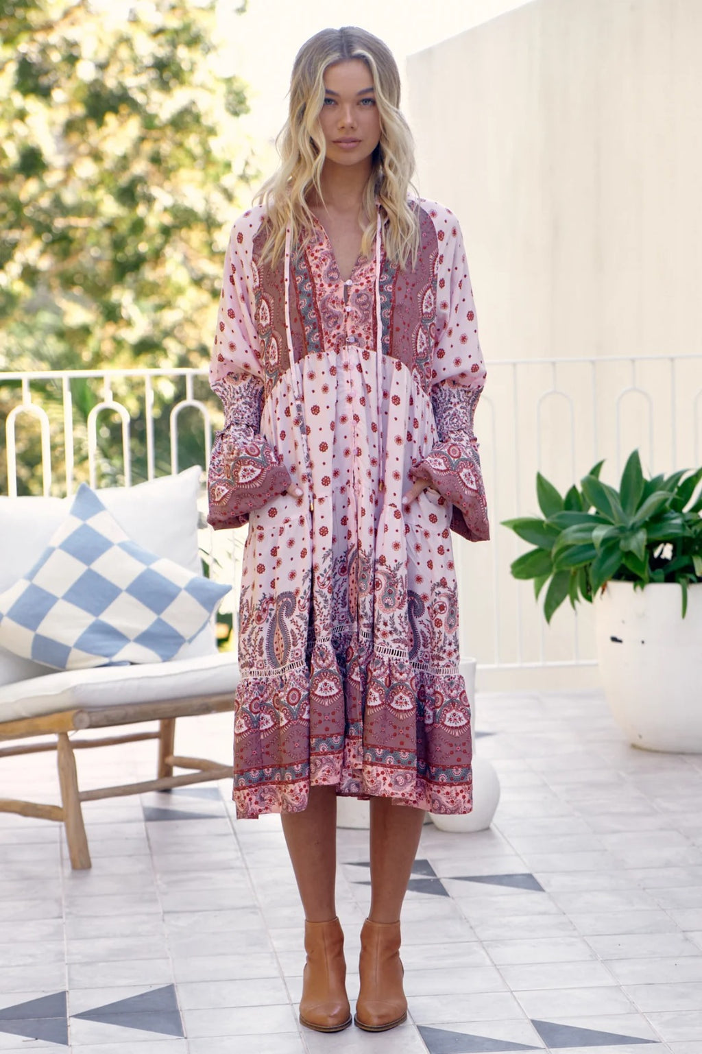 🌸 Robe Cheyenne JAASE – Élégance bohème manches longues