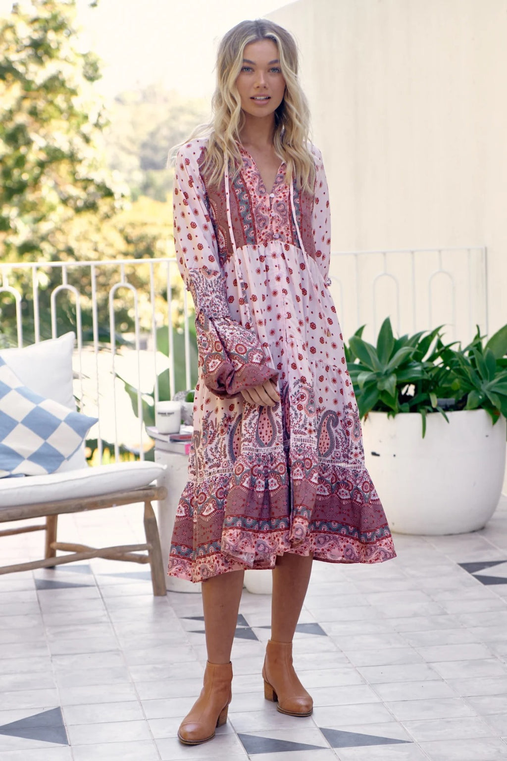 🌸 Robe Cheyenne JAASE – Élégance bohème manches longues