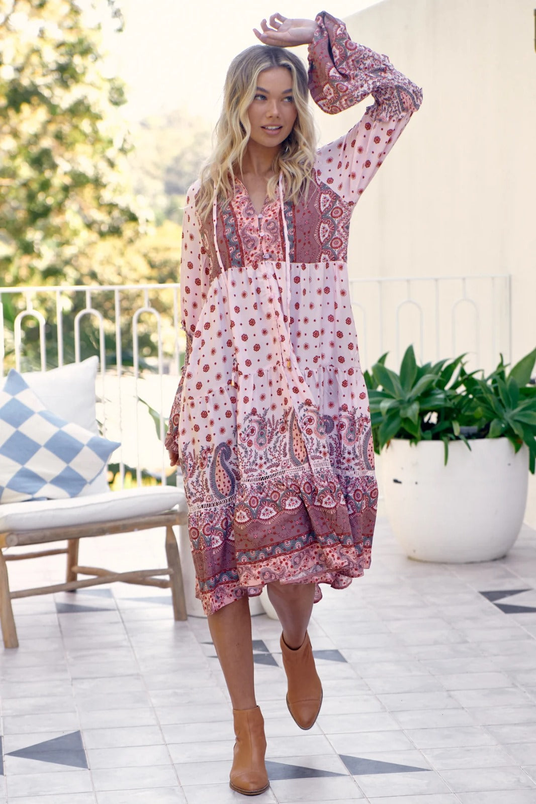 🌸 Robe Cheyenne JAASE – Élégance bohème manches longues