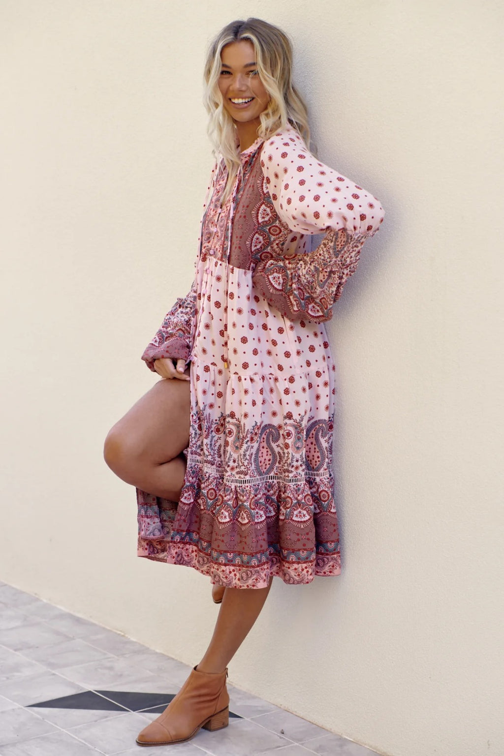 🌸 Robe Cheyenne JAASE – Élégance bohème manches longues