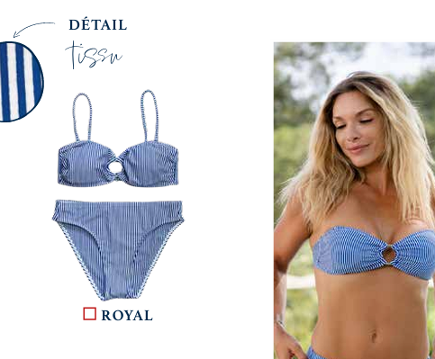 2 pièces bandeau Marin Gaufré Royal